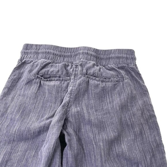 Athleta 100% Linen Wide-Leg Pull-On Textured Pants Pockets Purple Blue size 6 - Picture 4 of 6